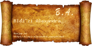 Blázi Alexandra névjegykártya